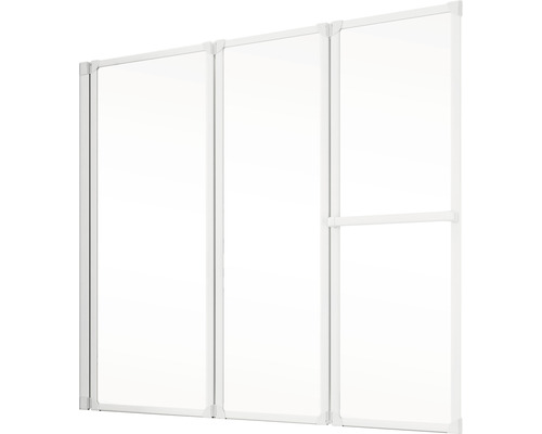 Douchescherm met drie elementen en transparante panelen