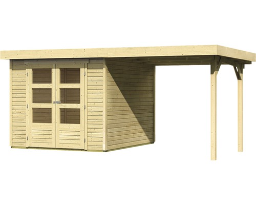 Tuinhuis met aanbouw en dubbele deur