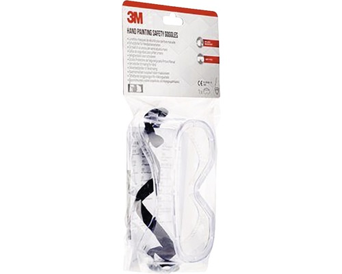 3M Logo. Hand schilder veiligheidsbril in verpakking.