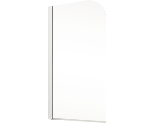 Eendelige douchewand met afgeronde hoek