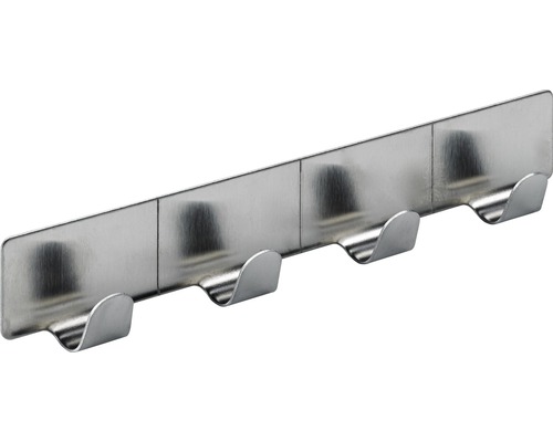 HETTICH Zelfklevende haak 4-haaks RVS-look Garderoberek met vier metalen haken