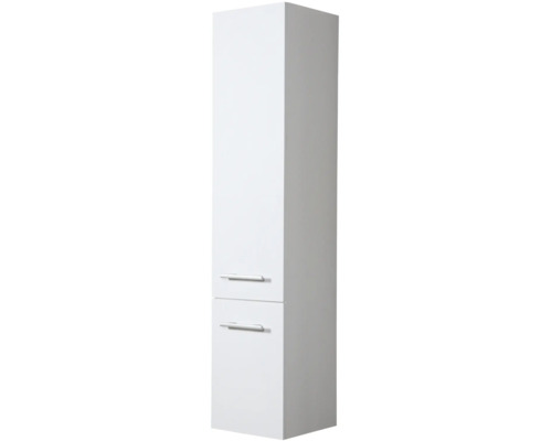 Witte badkamer hoge kast met twee laden en handgrepen