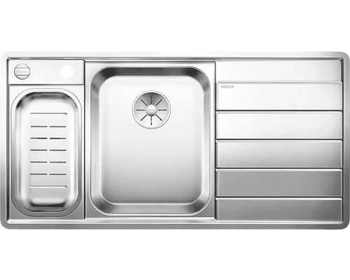 RVS spoelbak met afdruiprek en afvalbak