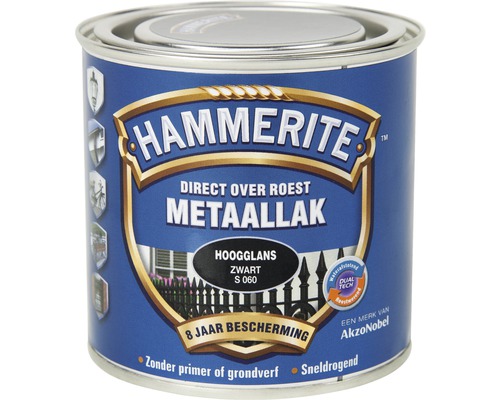 HAMMERITE Metaallak hoogglans zwart S060 250 ml