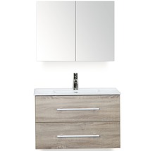 Wastafelmeubel met onderkast en spiegelkast voor de badkamer