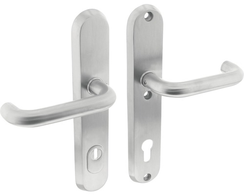 INTERSTEEL Veiligheidsbeslag ovaal kruk/kruk PC92 anti-kerntrek RVS geborsteld Deurbeslag van roestvrij staal
