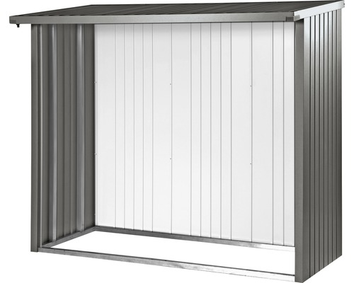 BIOHORT Achterwand houtopslag Woodstock 230 kwartsgrijs-metallic 217,5x196,5 cm