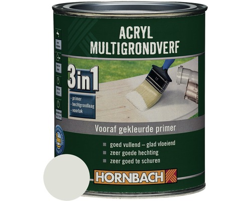 HORNBACH Multigrondverf acryl grijs 750 ml Acryl multigrondverf blik