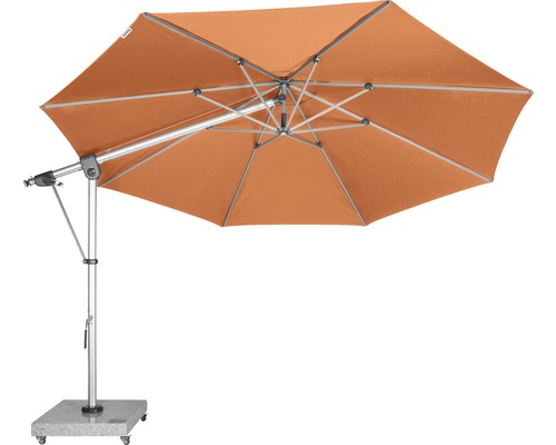 Vrijhangende parasol met betonnen voet en wielen