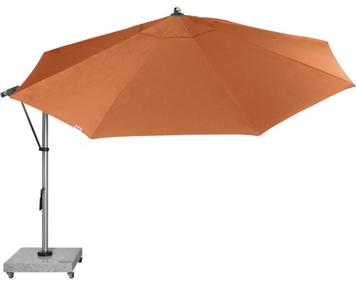 Vrijhangende parasol met stalen frame en stoffen scherm