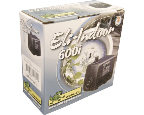 Verpakking van de Ubbink Eli-Indoor 600i kamerfontein pomp