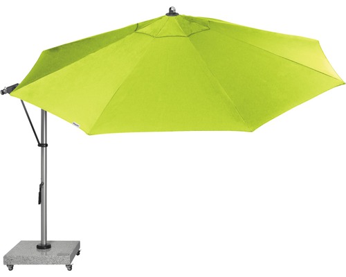 Vrijstaande parasol met voet en wielen