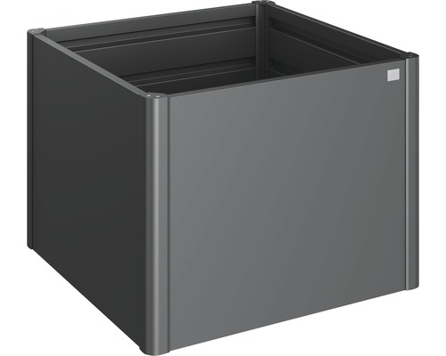 BIOHORT Plantenbak klassiek formaat 1x1 donkergrijs metallic 102x102x77 cm Vierkante metalen plantenbak