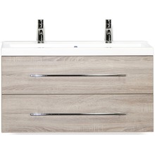 Wastafelonderkast met twee laden en opzetwastafel