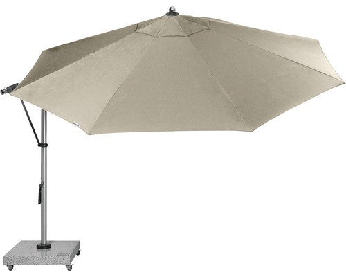 Vrijhangende parasol met voet en wielen