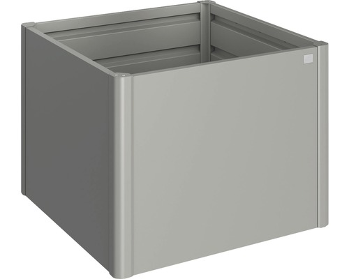 BIOHORT Plantenbak klassiek formaat 1x1 kwartsgrijs metallic 102x102x77 cm Vierkante metalen plantenbak