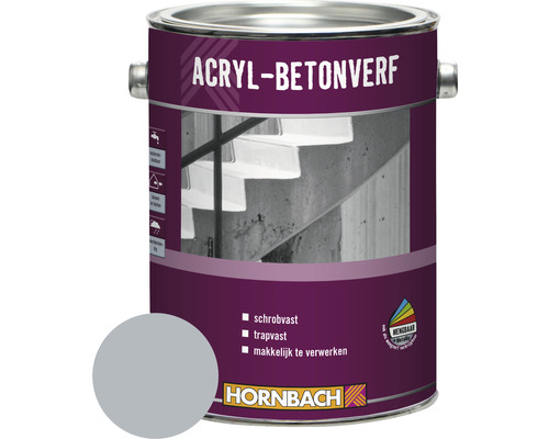HORNBACH Beton- en vloerverf acryl zilvergrijs 2,5 l