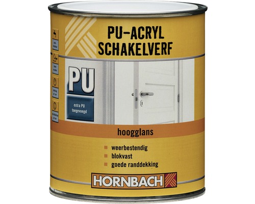PU Acryl schakelverf in een verfblik van Hornbach