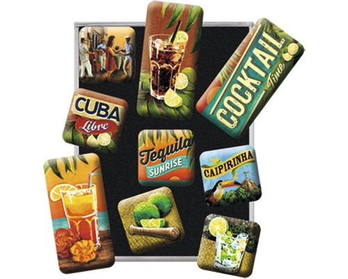 Magnetisch bord met cocktailmotieven