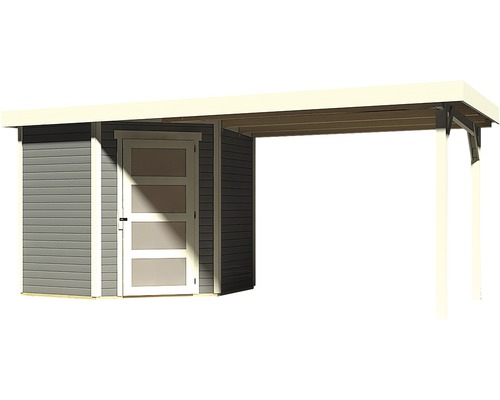 Tuinhuis met afdak voor tuingereedschap en tuinmeubelen