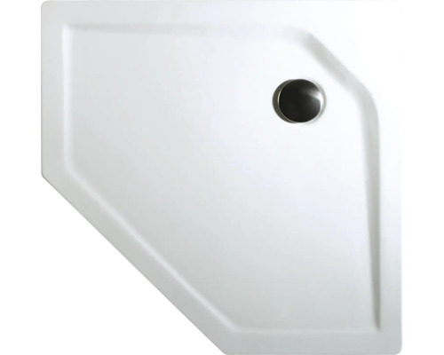 Hoekige douchebak met afvoer