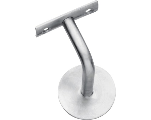 INTERSTEEL Trapleuninghouder van rvs geborsteld rond onder een hoek gebogen met stokbout INTERSTEEL Trapleuninghouder van rvs geborsteld rond onder een hoek gebogen met stokbout
