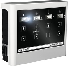 Saunabediening met digitaal display voor temperatuur- en vochtigheidsregeling