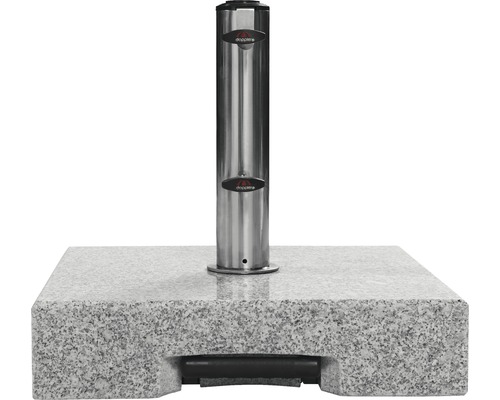 Granieten parasolvoet met roestvrijstalen buis