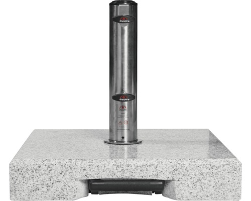 Doppler parasolvoet met granieten voet en roestvrijstalen buis