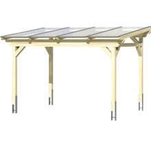 Houten carport met transparant dak