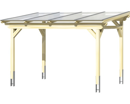 Houten carport met transparant dak