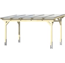 Houten carport met transparant dak