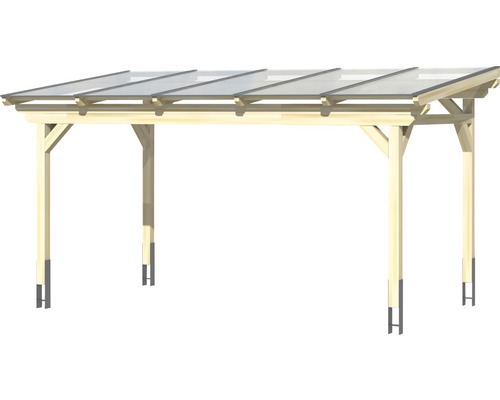 Houten carport met transparant dak