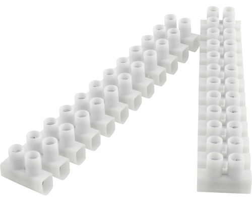 Twee rijen witte kroonstenen voor elektrische verbinding