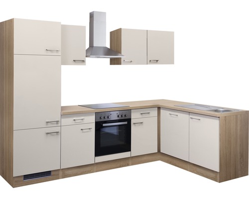 Complete keuken met kasten, gootsteen, fornuis en afzuigkap