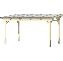 Houten carport met transparant dak