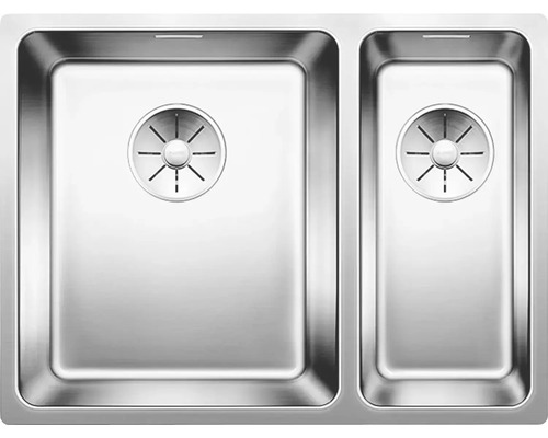 Spoelbak van roestvrij staal met twee bakken