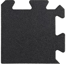 Rubberen tegel hoek puzzel zwart 25x25x2,5 cm-thumb-0