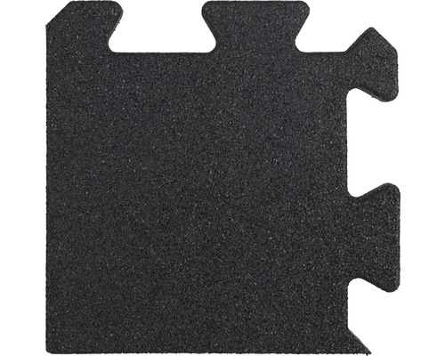 Rubberen tegel hoek puzzel zwart 25x25x2,5 cm-0