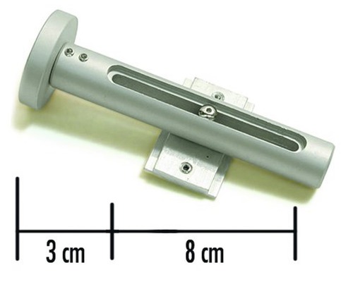 Aluminium gordijnroedehouder met maatgegevens