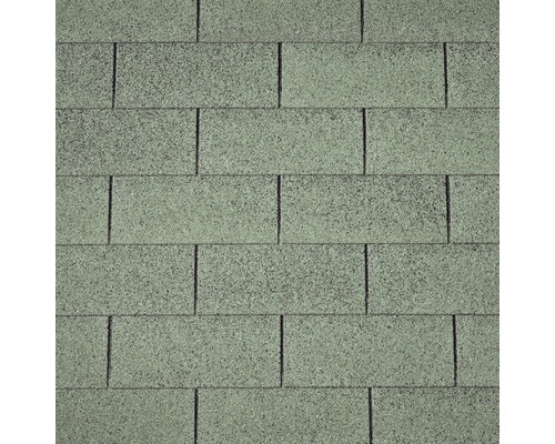 PRECIT Bitumen dakshingles rechthoekig groen Detailopname van rechthoekige bitumineuze shingles voor dakbedekking