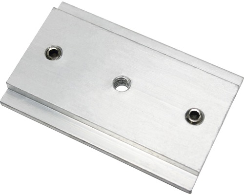 GARDINIA Atlanta railverbinding voor schuifgordijnrails 3- en 5-loop zilver Aluminium montageplaat met drie schroefgaten