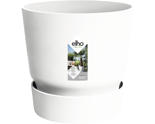 Witte plantenpot met watergeefsysteem