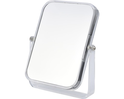Vierkante staande spiegel met transparant frame