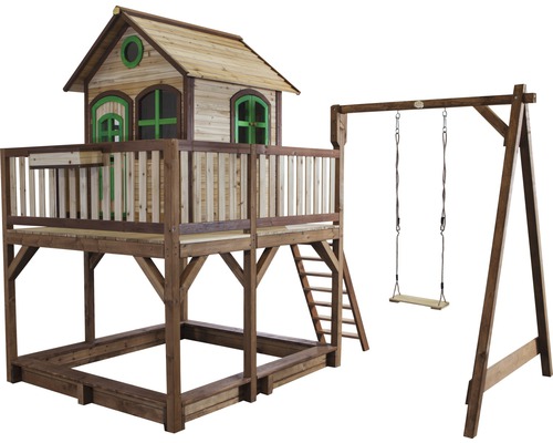 Speelhuis met schommel voor de tuin