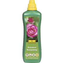 Vloeibare meststof voor rozen in een fles van één liter