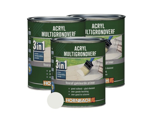 HORNBACH Multigrondverf acryl grijs 750 ml 3 stuks