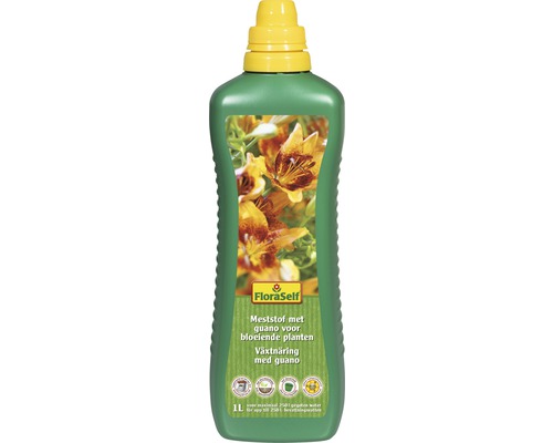 FLORASELF® Universele meststof met Guano 1 ltr FloraSelf vloeibare meststof met guano in een fles van één liter