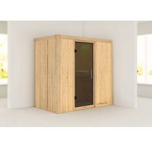 Houten sauna met glazen deur voor binnengebruik