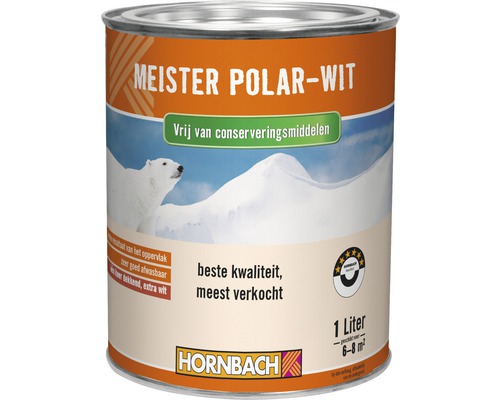 HORNBACH Muurverf Meister Polar conserveringsmiddelvrij wit 1 l
